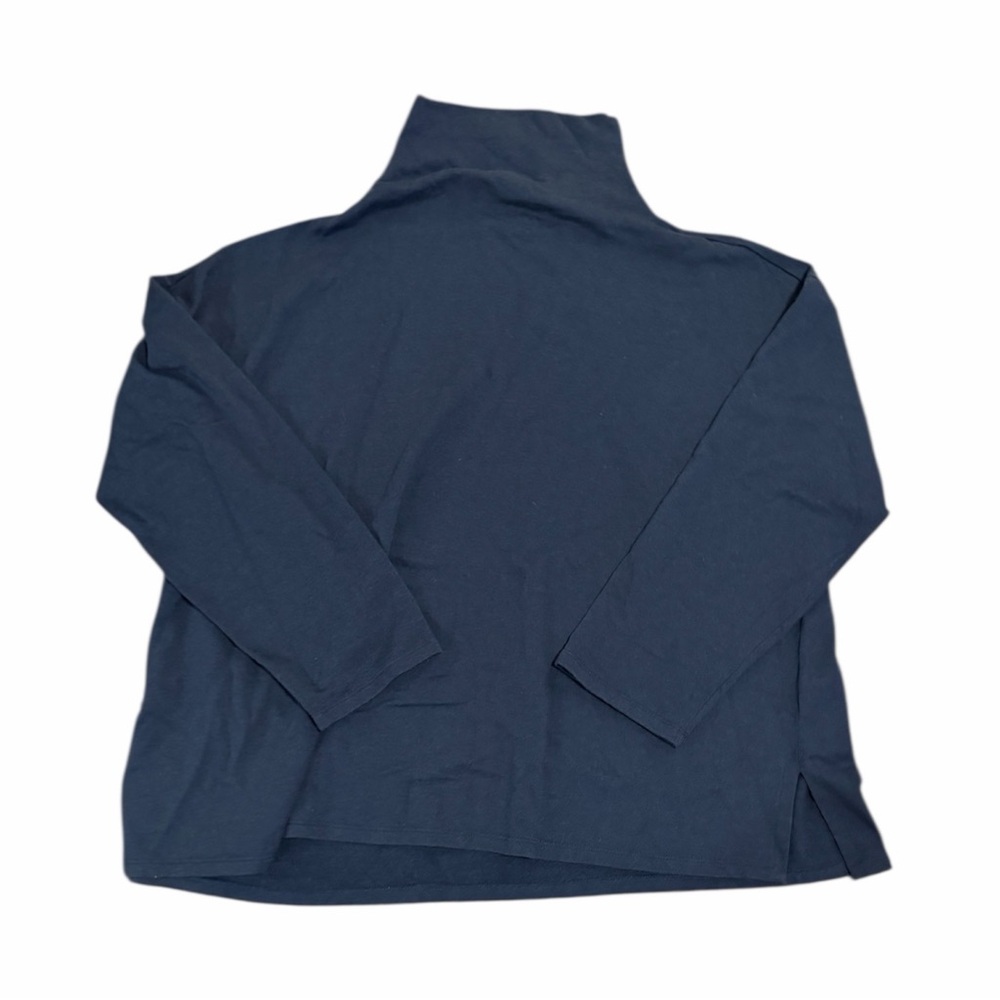 Eileen Fisher Deep Blue Turtleneck Top Tunic Shirt